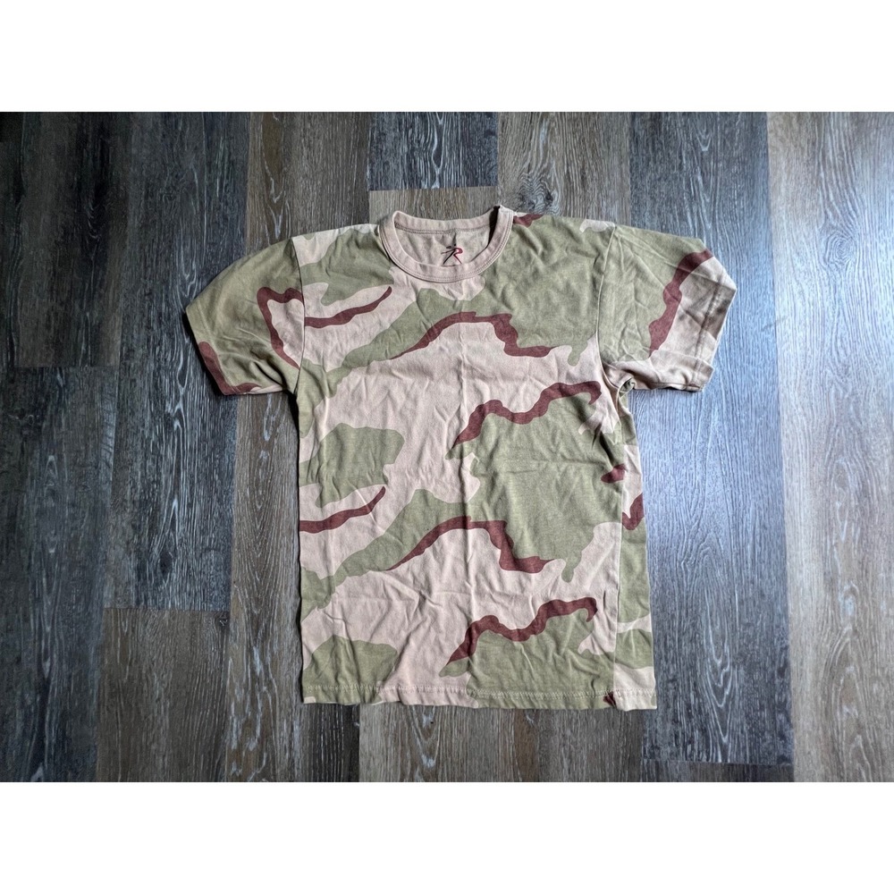 Rothco Camouflage T-Shirt Mens Size M Tan Desert Camo Short Sleeve Crew Neck Tee